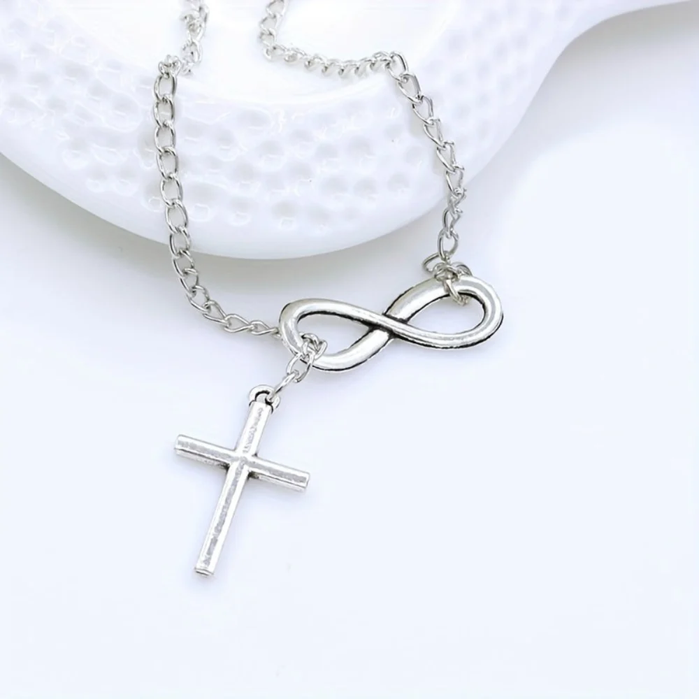 Necklace Cross Pendant Silver Vintage Mothers Day Gift - Image 3