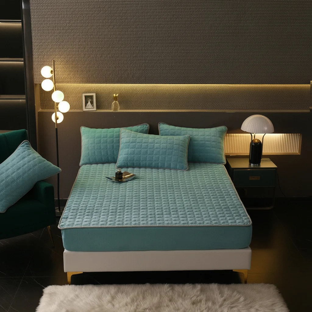 Bed Sheets Fitted Sheet Soft Breathable Mattress Cover - Image 3