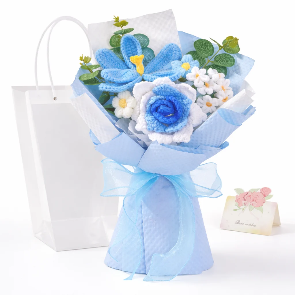 Flower Bouquet Mothers Day Gift Crochet Arrangement Home Decor - Image 6