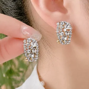 Hoop Earrings Sterling Alloy Diamond Earrings Mothers Day