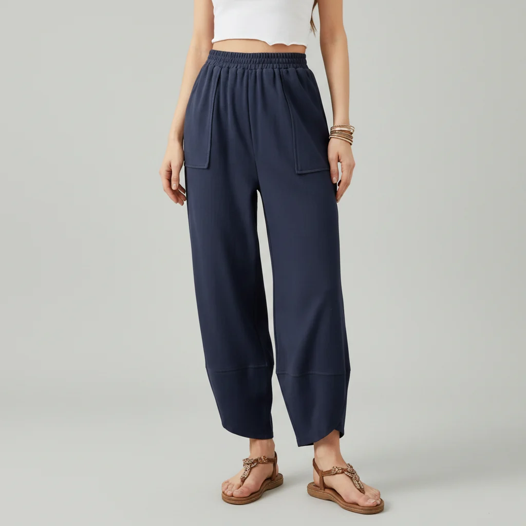 Women Pants Casual Loose Fit Straight Leg Lightweight Summer Trousers - Image 8