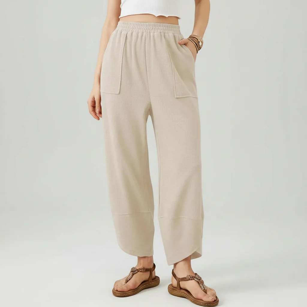 Women Pants Casual Loose Fit Straight Leg Lightweight Summer Trousers - Image 6