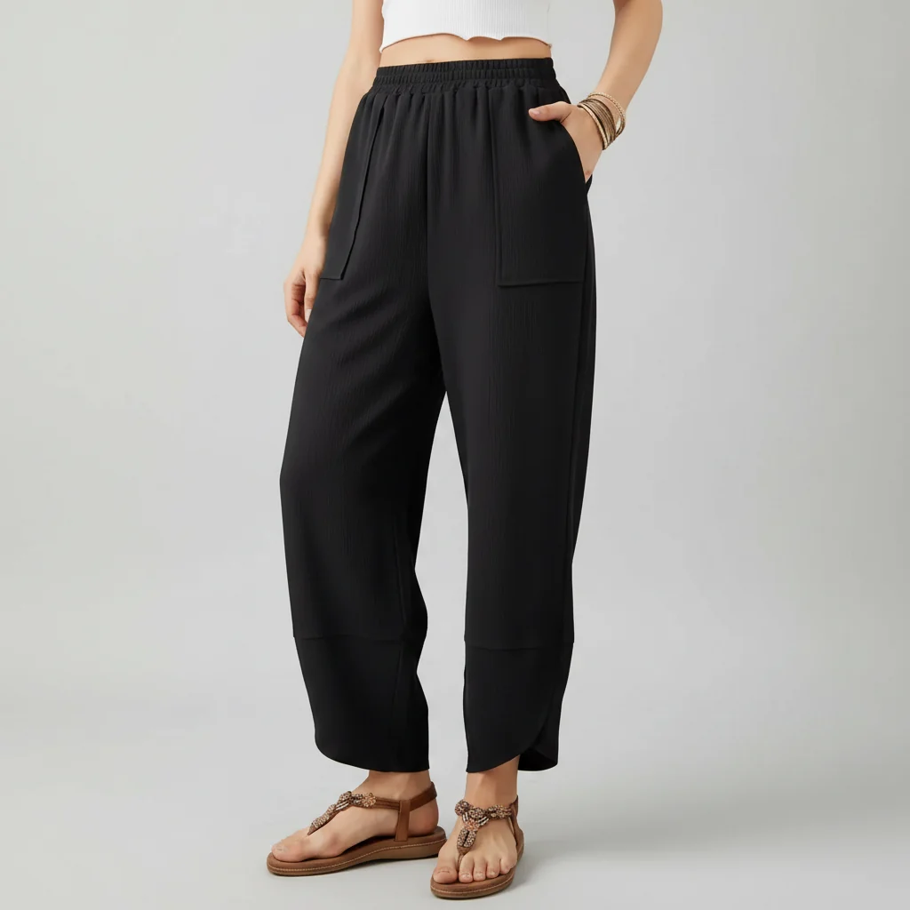Women Pants Casual Loose Fit Straight Leg Lightweight Summer Trousers - Image 2