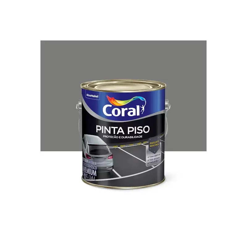 TINTA ACRILICA PINTA PISO CINZA MEDIO 3,6L CORAL