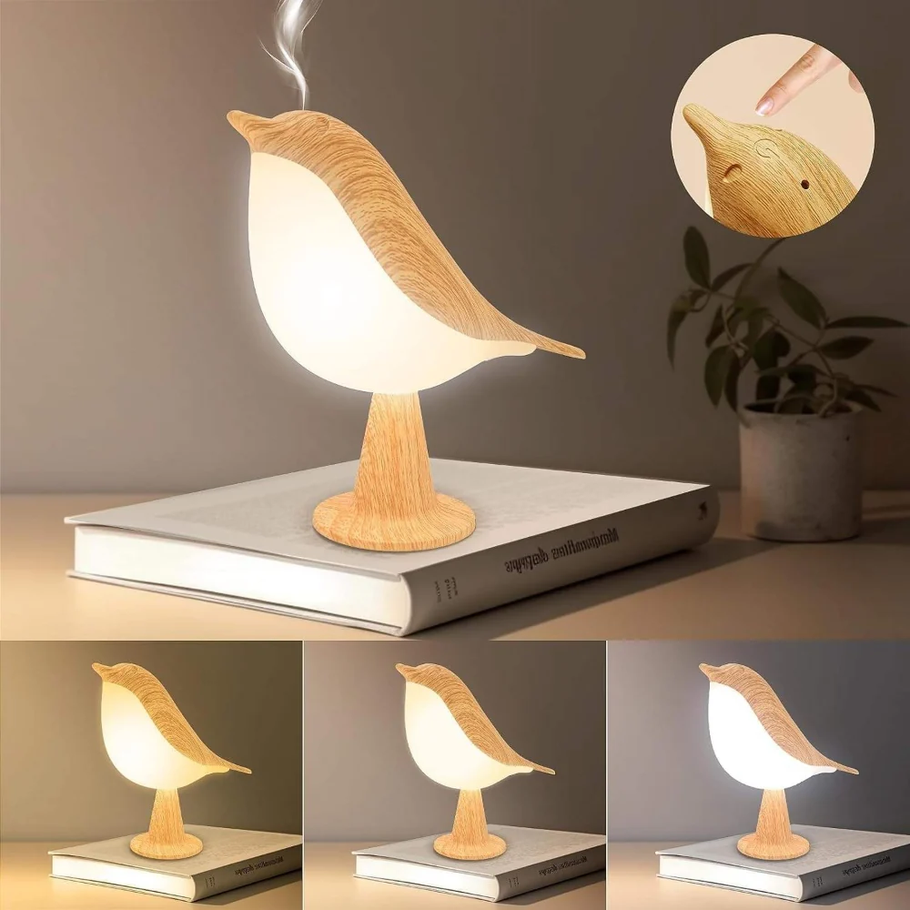 Table Lamp Bird Shape Wood Rechargeable Accent Light - Image 6