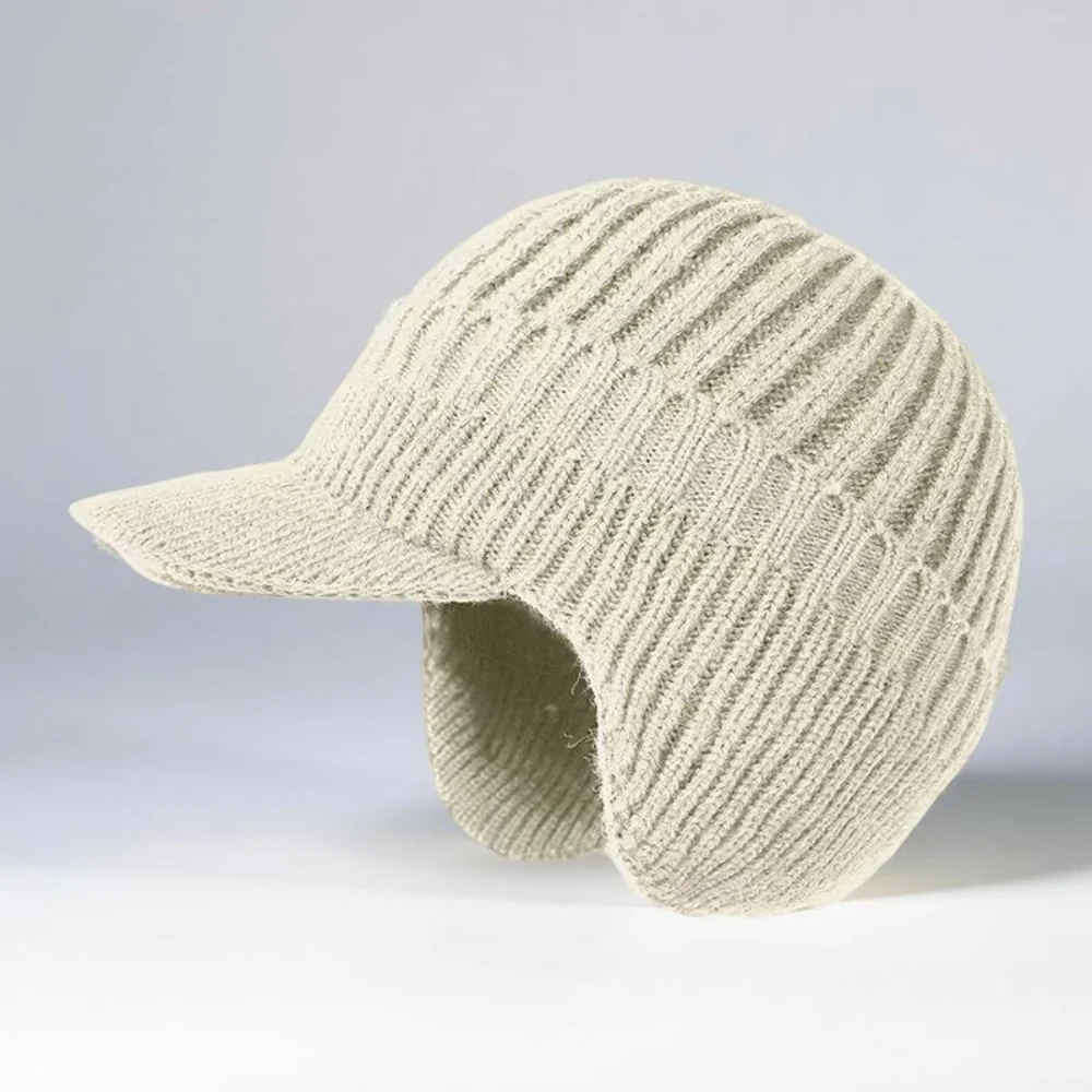 Winter Hat Knit Beanie Visor Ear Flaps Cold Weather - Image 3