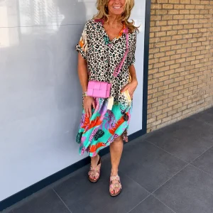 Women's Summer Dress Leopard Print V Neck | Beach Dress