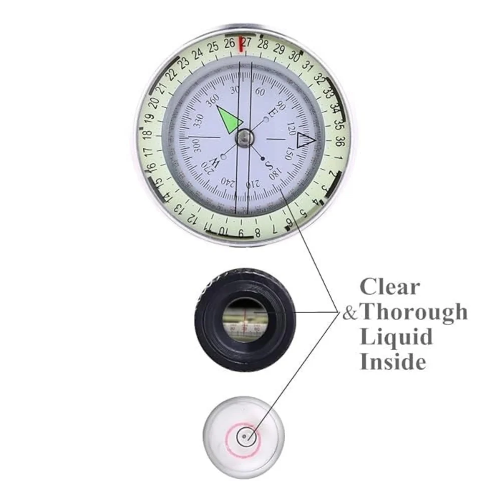 Lensatic Compass Outdoor Navigation Portable Hiking Tool - Image 7