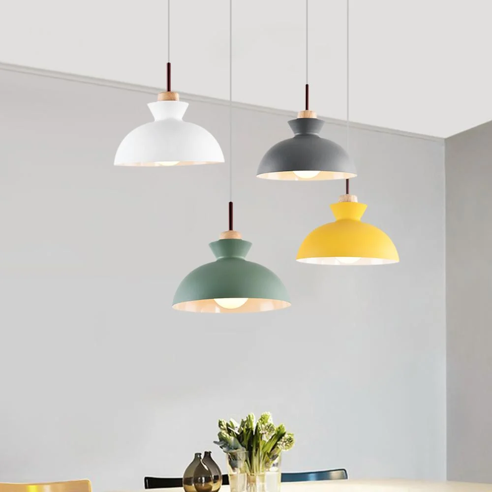 Modern Single Pendant Dome Light | Scandinavian Metal Hanging Lamp - Image 7