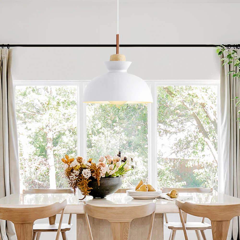 Modern Single Pendant Dome Light | Scandinavian Metal Hanging Lamp - Image 5