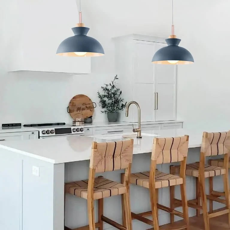 Modern Single Pendant Dome Light | Scandinavian Metal Hanging Lamp - Image 3