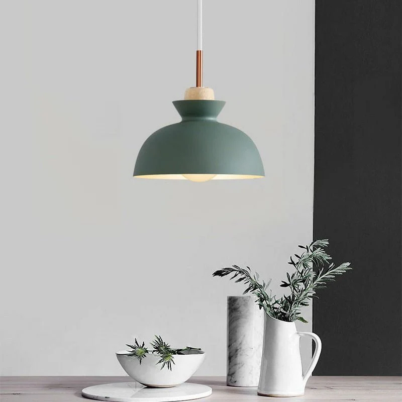 Modern Single Pendant Dome Light | Scandinavian Metal Hanging Lamp - Image 2