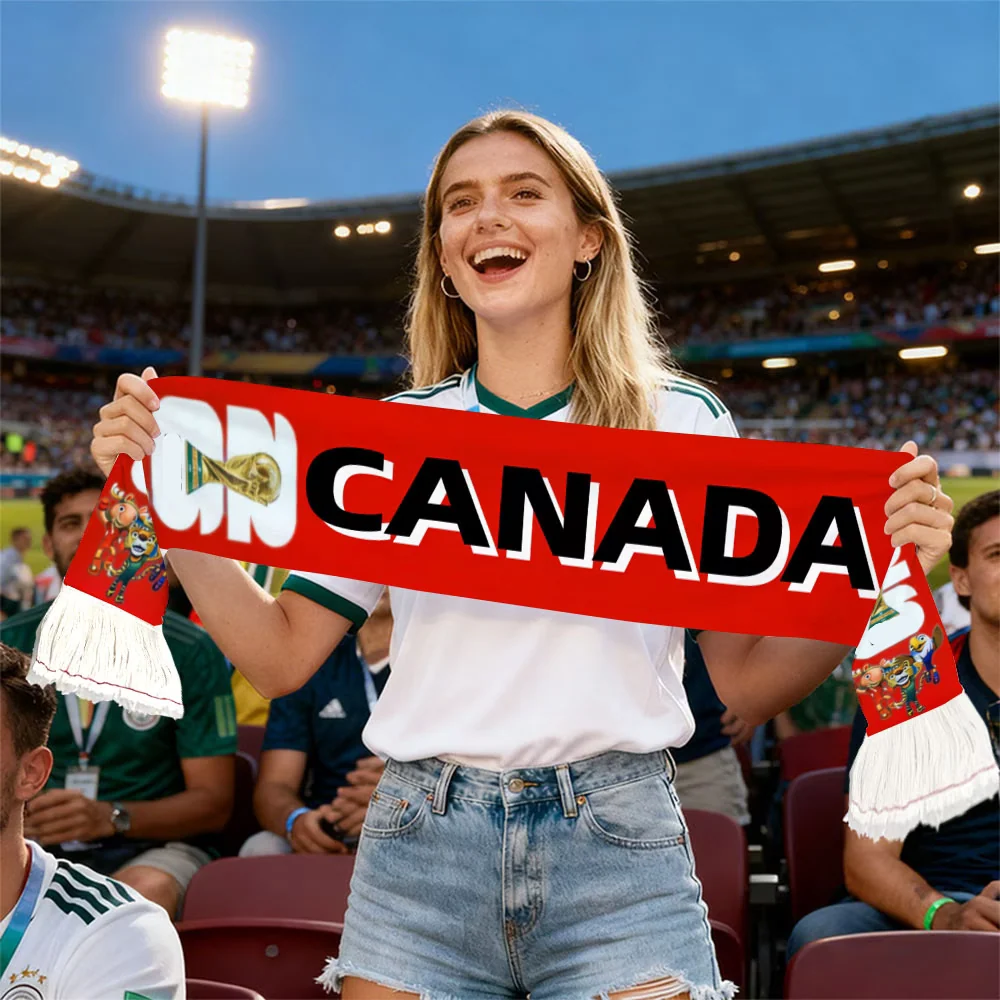 World Cup Canada Flag Fan Scarf Hand Wash Canada Sports - Image 3