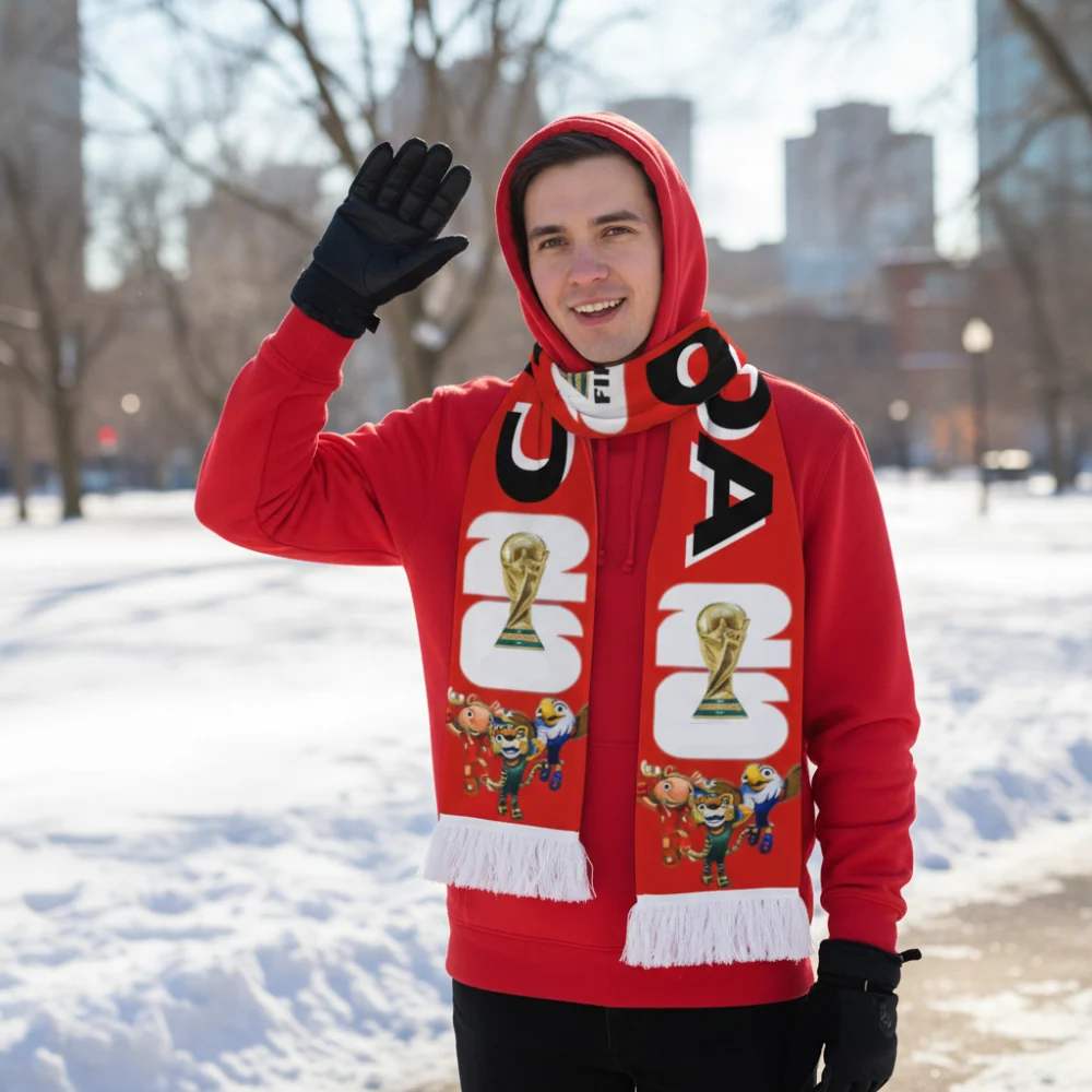 World Cup Canada Flag Fan Scarf Hand Wash Canada Sports - Image 2